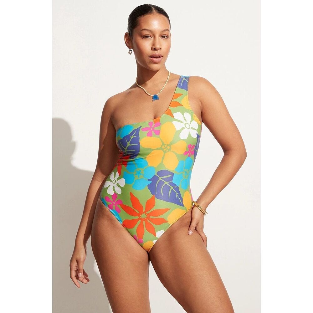 Floral One-Shoulder Swimsuit - Picture 8 of 16